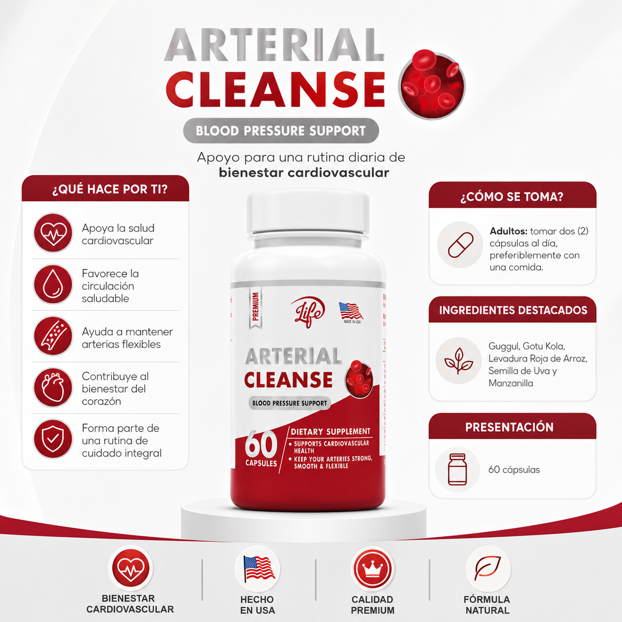 Arterial Cleanse – Fórmula Natural con Ajo y Espino Blanco 2| Complemento Alimenticio | Envío Gratis RD