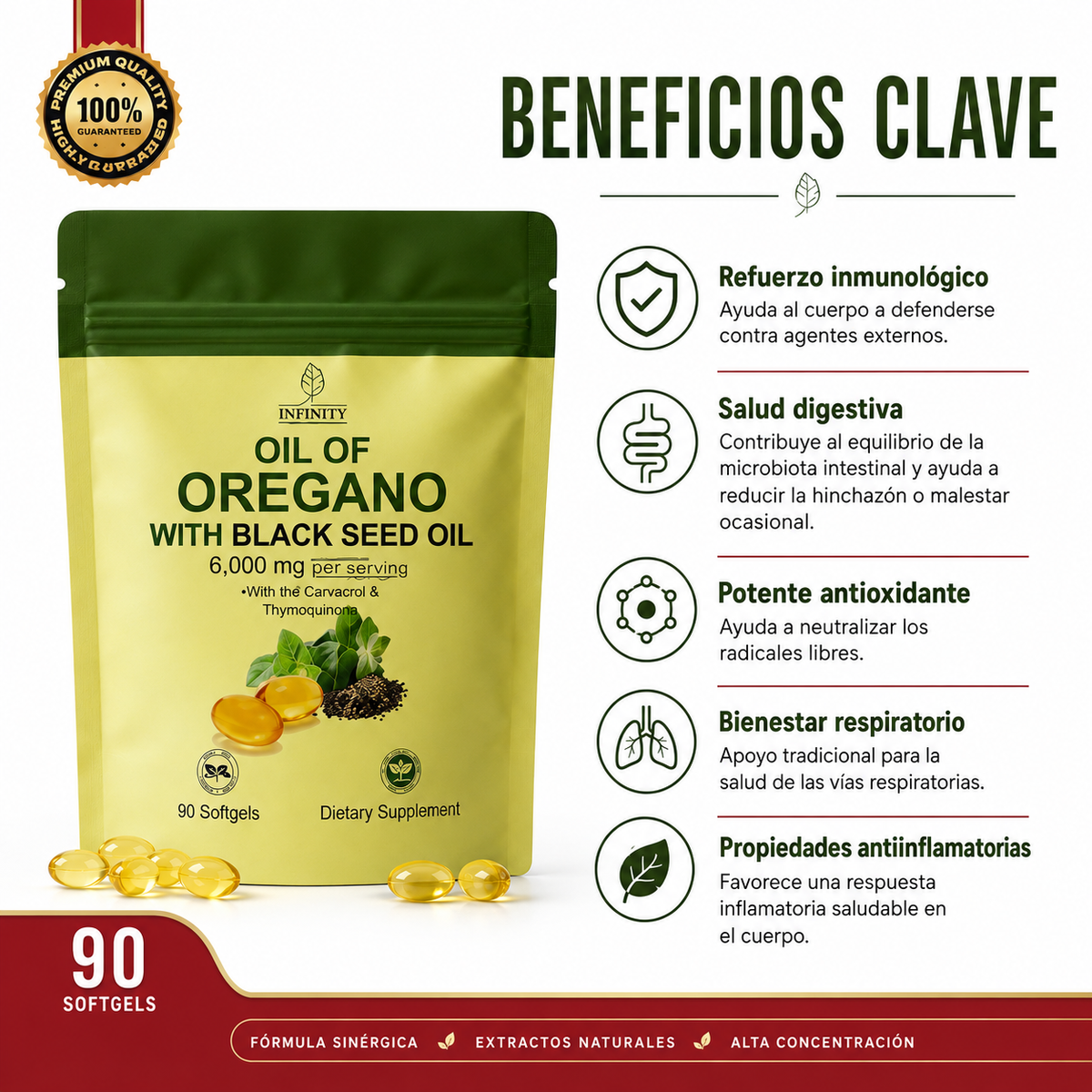 ACEITE DE OREGANO + SEMILLA NEGRA 6,000 MG