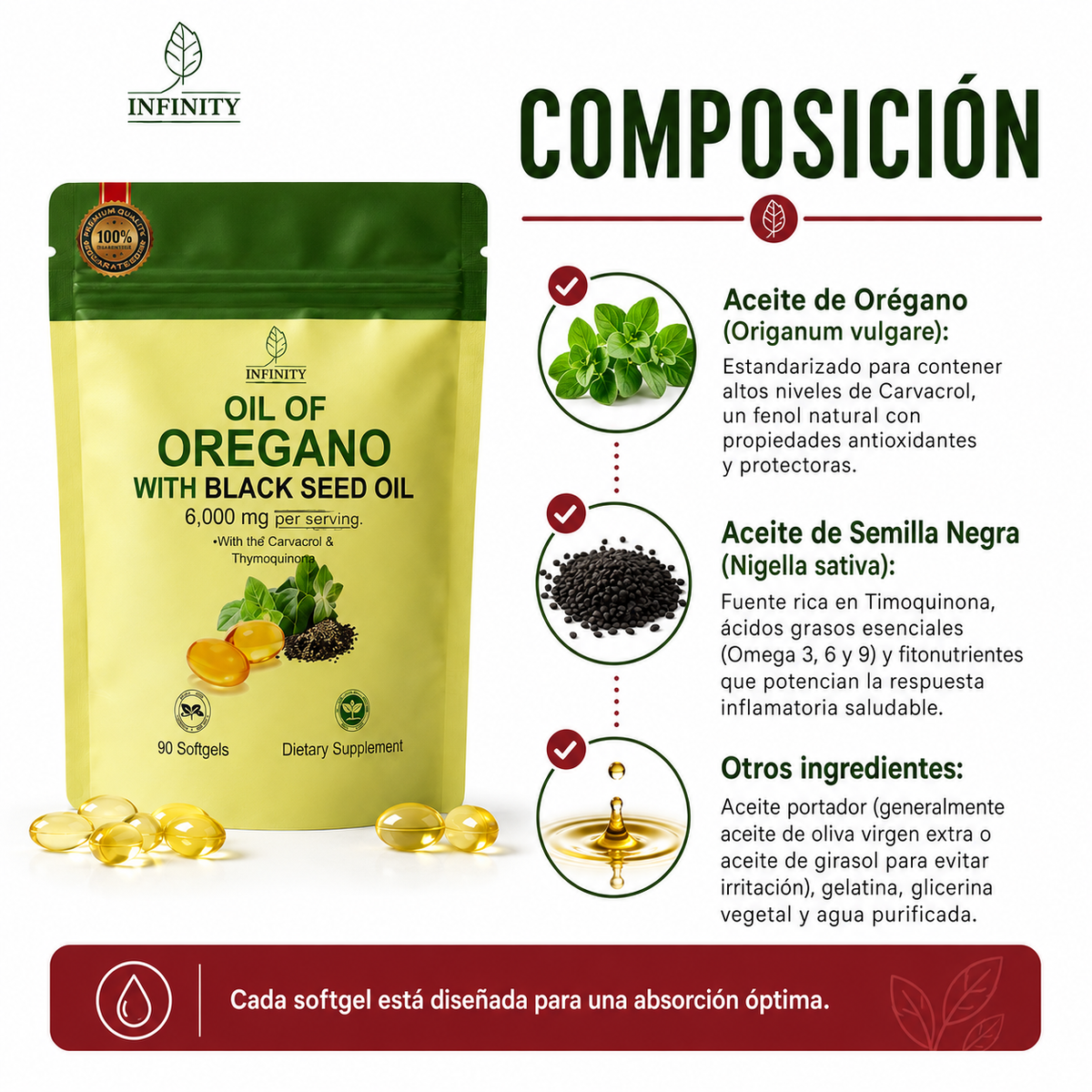 ACEITE DE OREGANO + SEMILLA NEGRA 6,000 MG