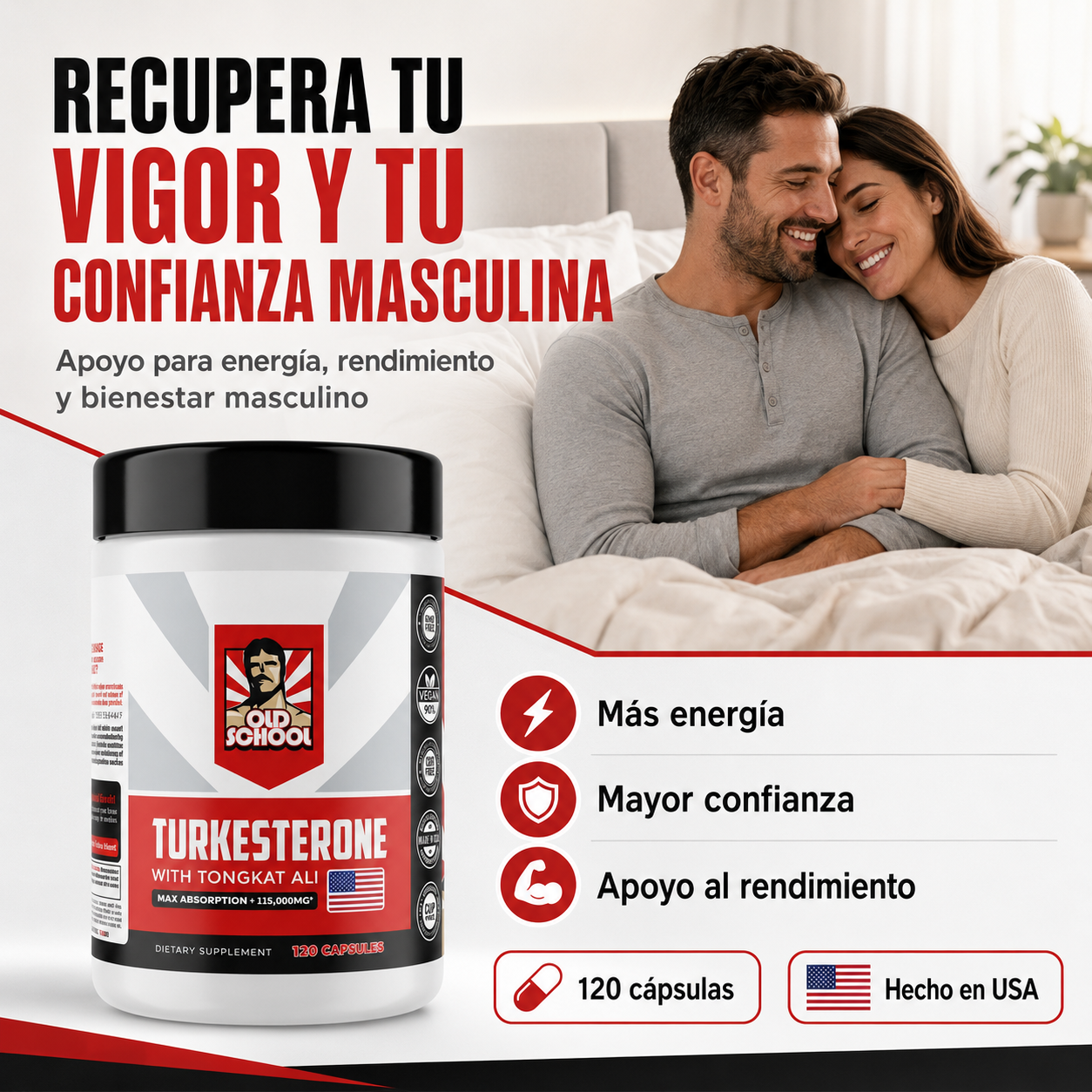 Turkesterone + Tongkat Ali 120 cápsulas | Envío gratis RD